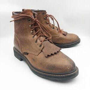 Ariat Boots Mens 10B Heritage Lacer Brown Leather Kiltie Western Work Shoes